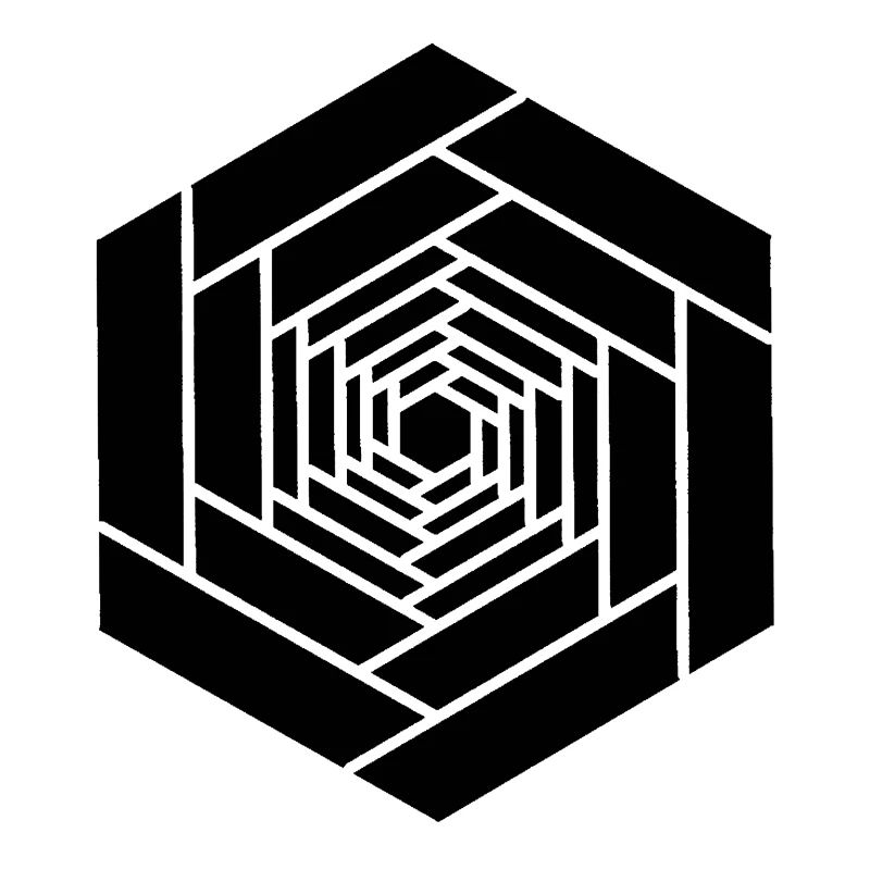 Hexagone infini noir fleur