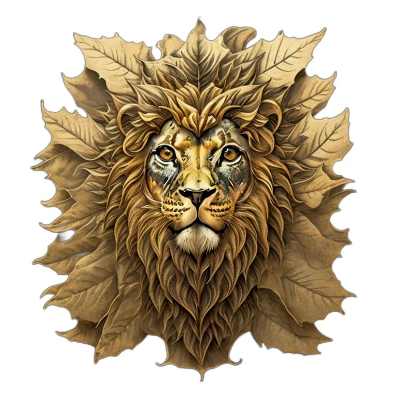 Portrait du Lion feuille d’automne
