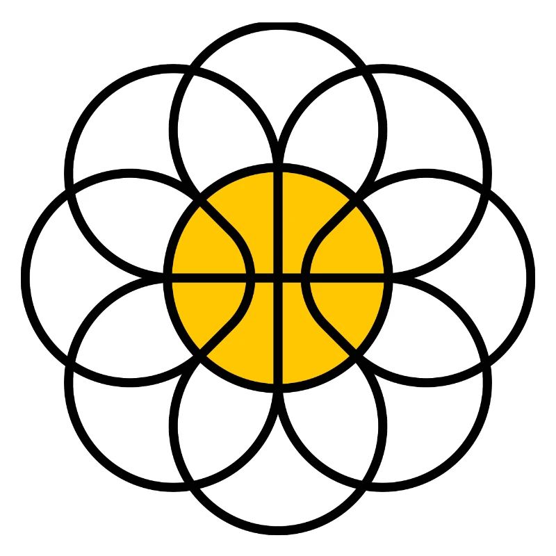 Basketball-Gänseblümchen-Blumen-Mandala