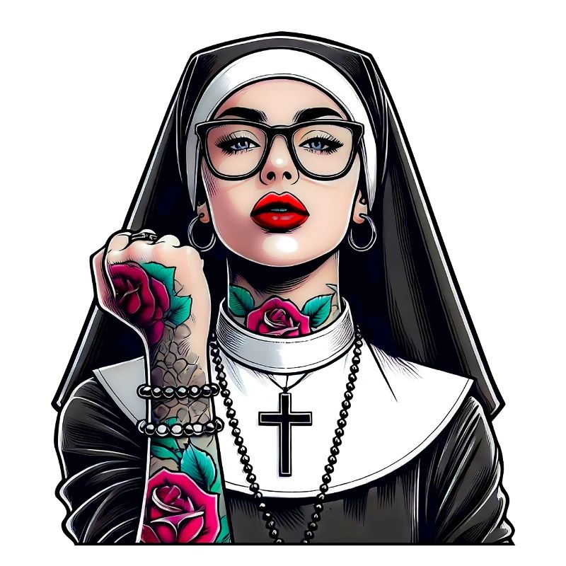 Religieuse avec tatouage