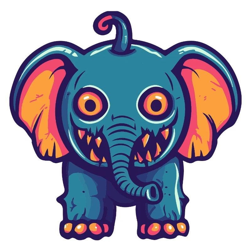 Elephant Halloween Comic Funny