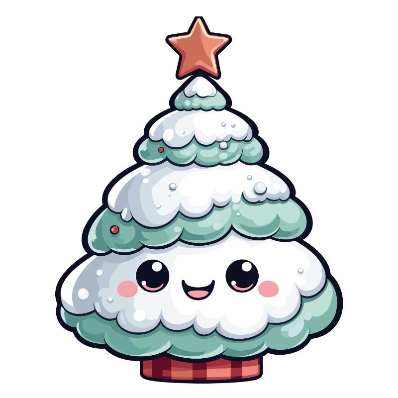 Pastellfarbener schneebedeckter Baum Stern