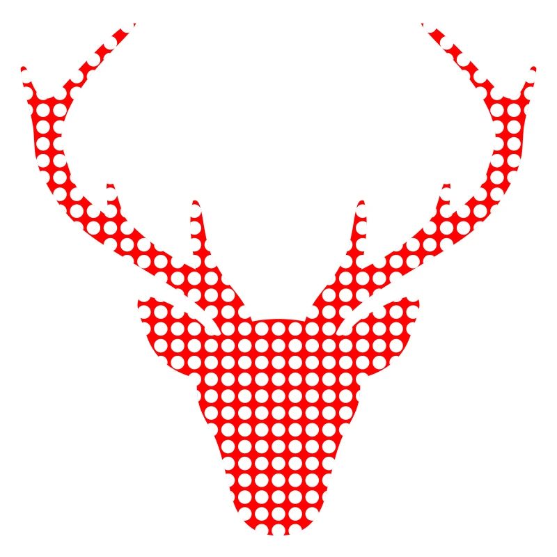 Red deer in dot pattern