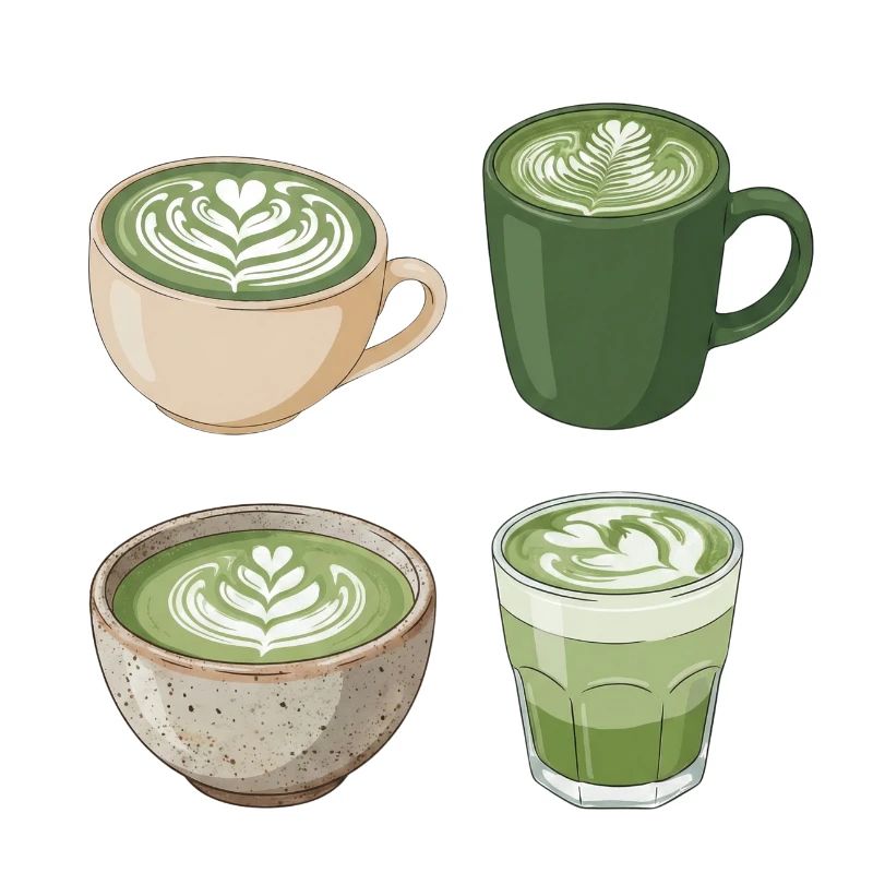 Matcha Liebe – Süße Matcha Latte Illustration