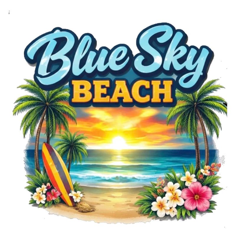 Blue Sky Beach Sunset