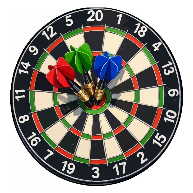 Cible de fléchettes Trois fléchettes