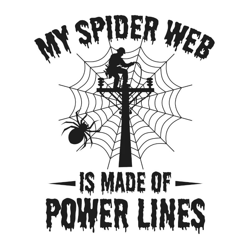 Lineman Halloween toile d’araignée Lignes électriques Spooky