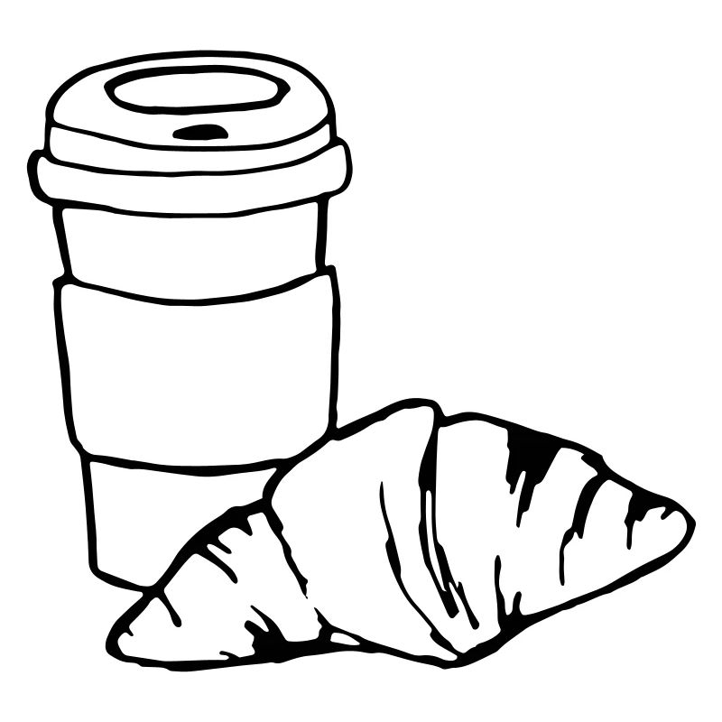 Croissant café petit déjeuner cadeau idée
