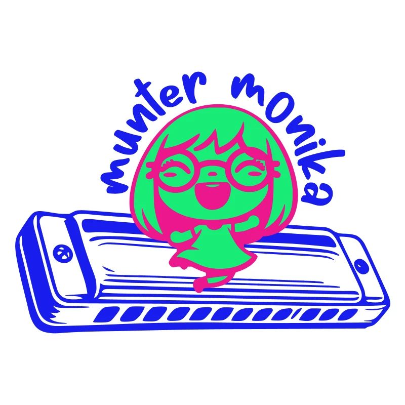 lively monika dancing on the harmonica