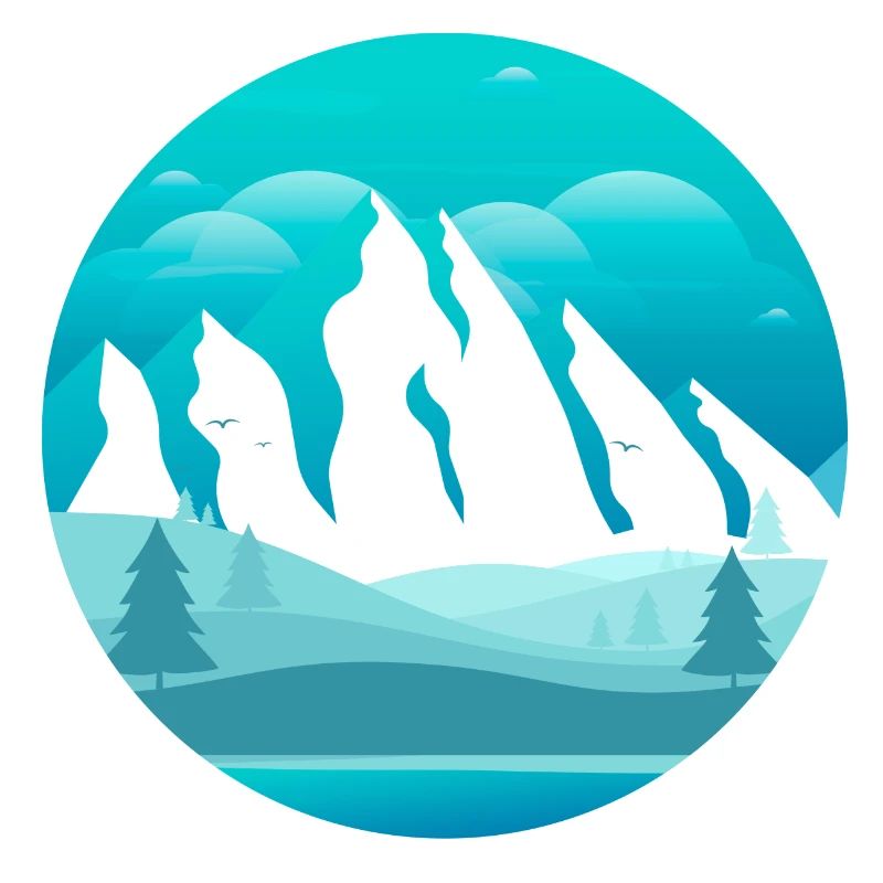 montagnes couvertes de neige et de la forêt