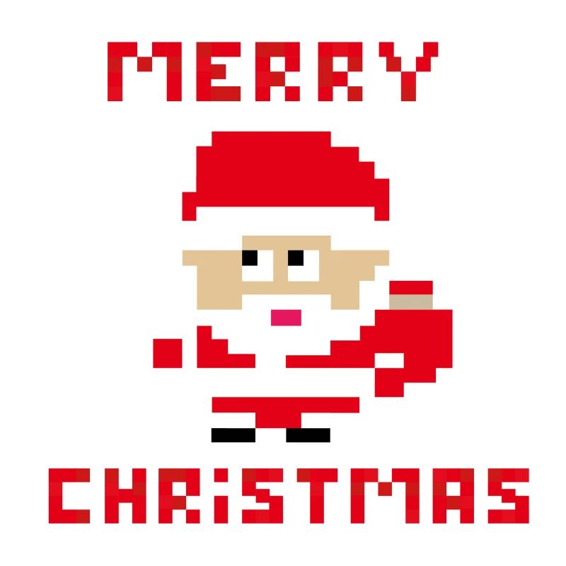 Santa 'Joyeux Noël' 8 bits