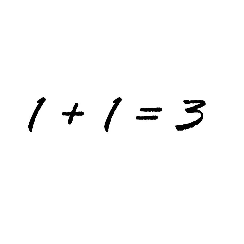 1 plus 1 est égal à 3