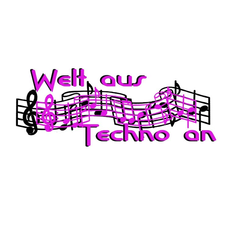 Monde de la techno sur le lettrage