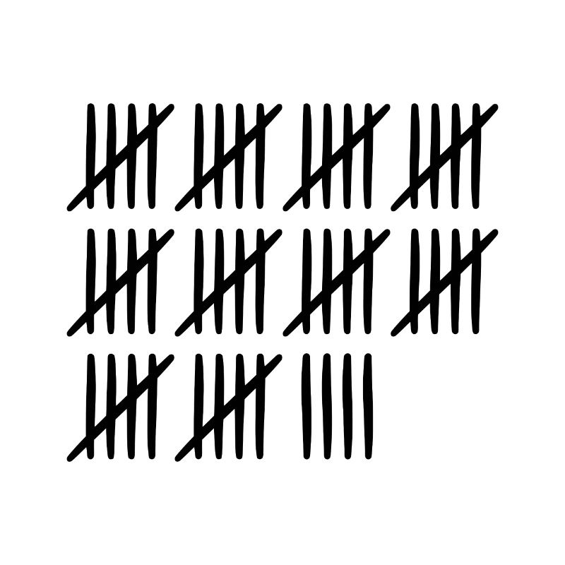 54 birthday tally sheet - 54 years old