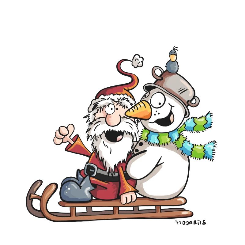 Weihnachtsmann und Schneemann - Comic
