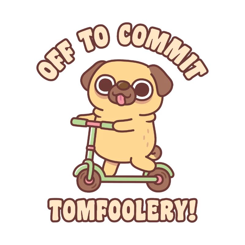 Cute Pug On Kick Scooter Off To Commit Tomfoolery