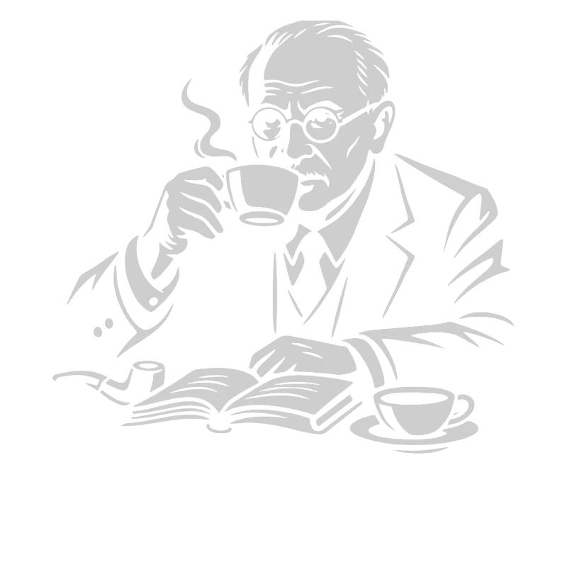 Carl Gustav Jung drinking a coffee portarit