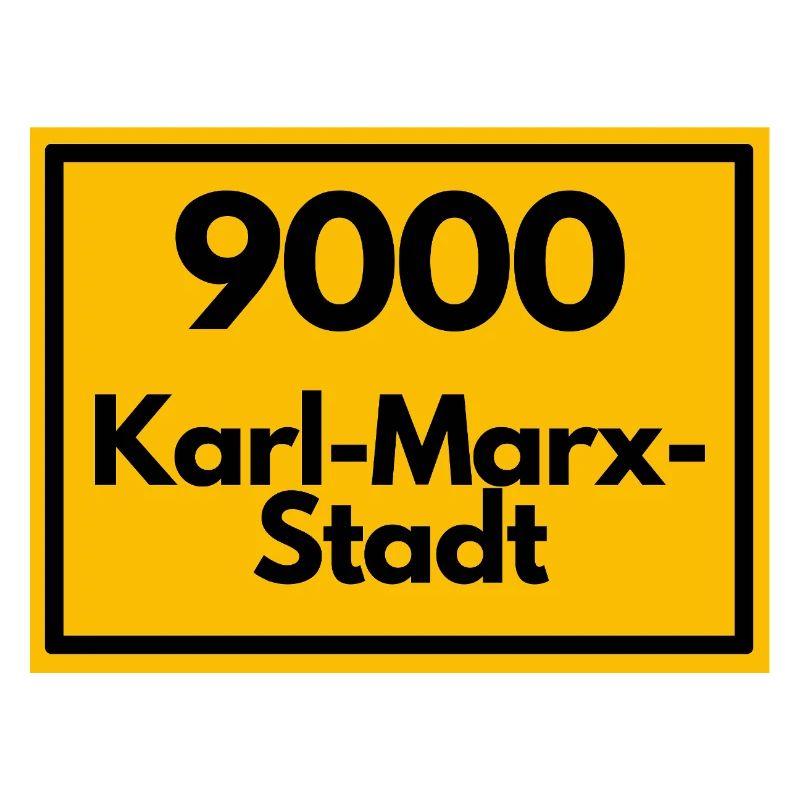 Plaque de lieu - puis ancien code postal 9000 Karl Marx Stadt