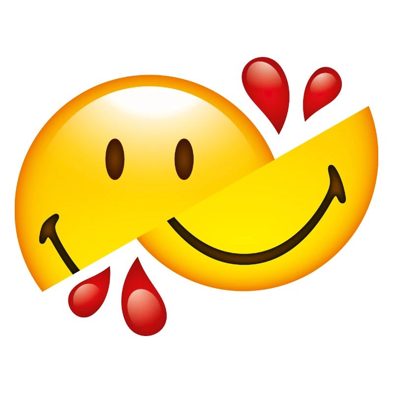 Smiley Glossy Cut in Half