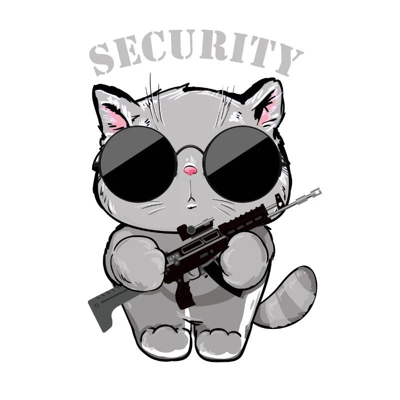 Cat Security Agent with Gun