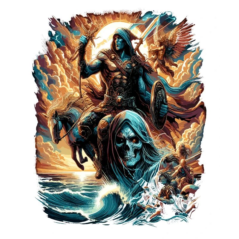 Mythical Warrior & Skull - Fantasy Graphics