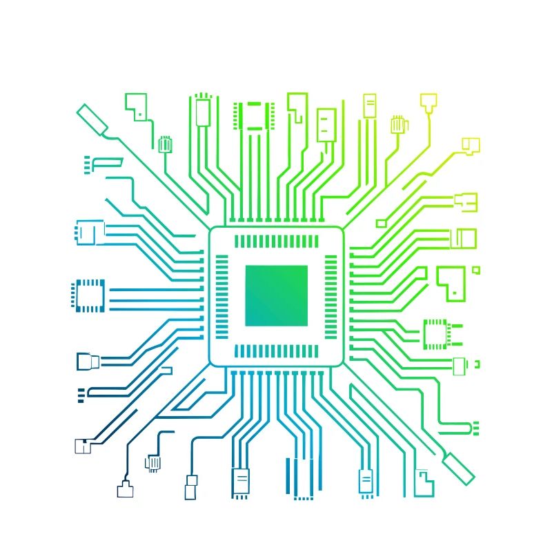 Colorful Computer Circuit Board Tech Electronic