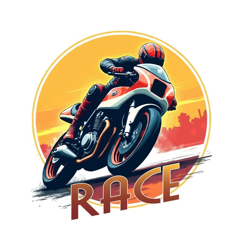 Motorcycle. Bikers in retro look. Run.