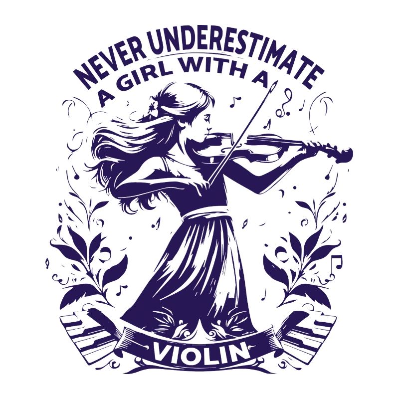 Fille jouant du violon avec citation d’autonomisation