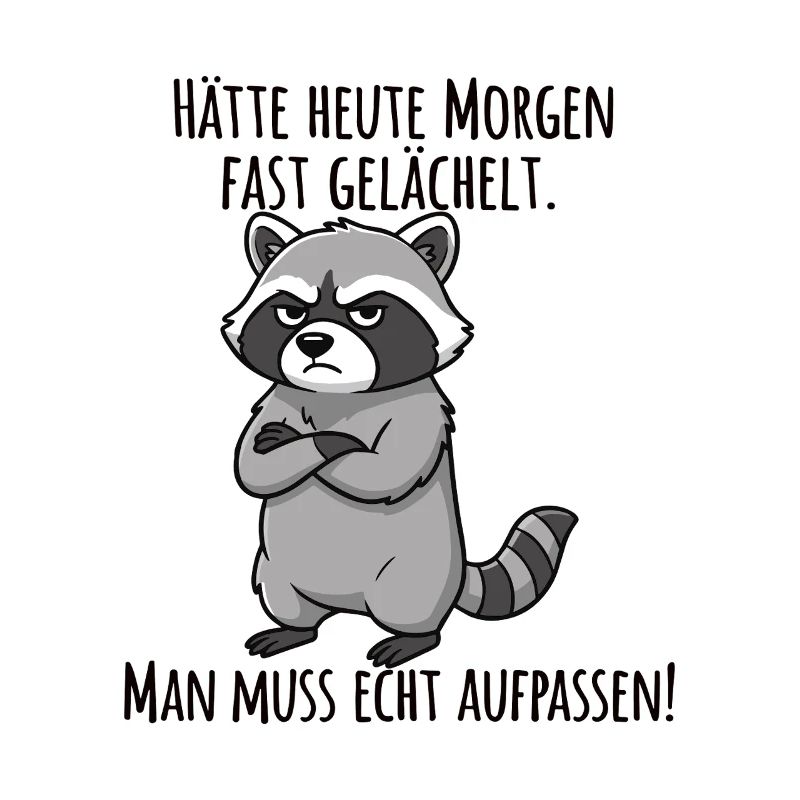 Almost Smiled – Grumpy Raccoon Morning Grouch
