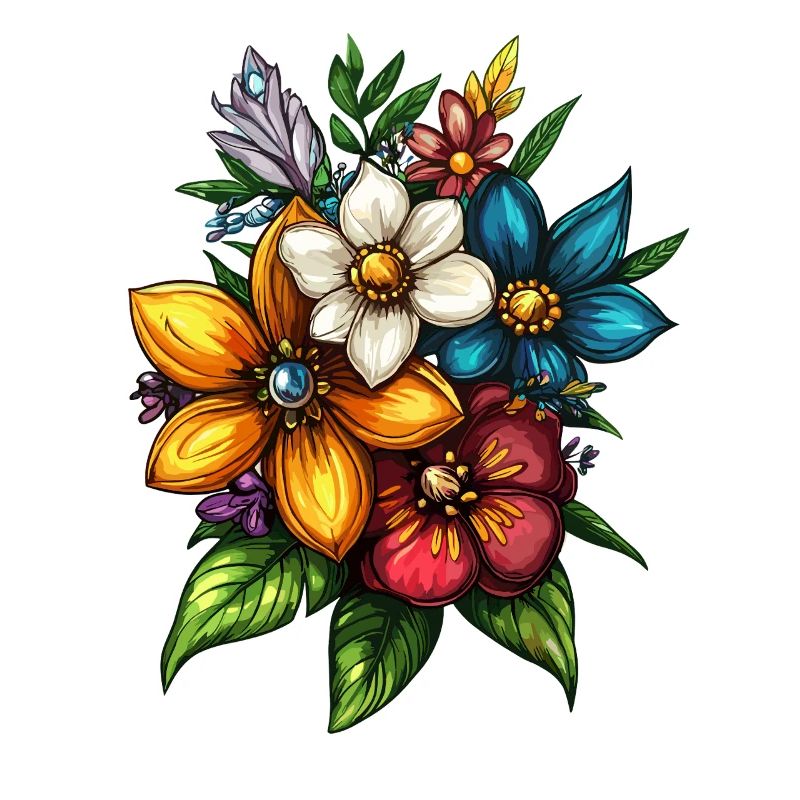 Bouquet d’explosion de couleurs