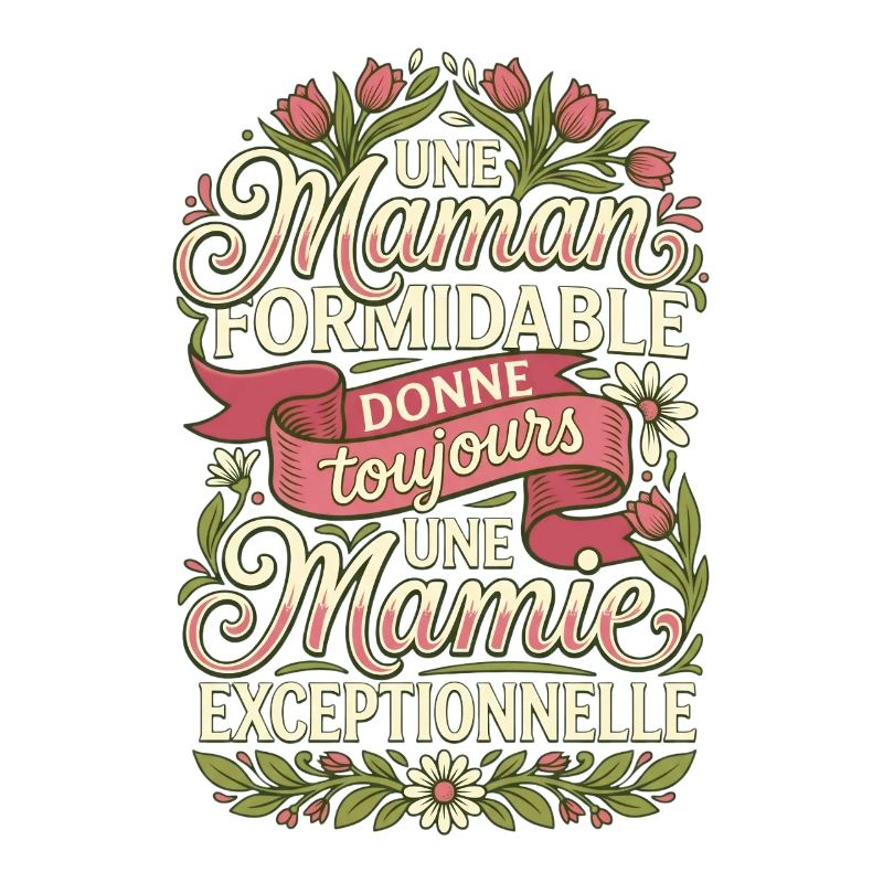 Maman Formidable Mamie Exceptionnelle Fleurs