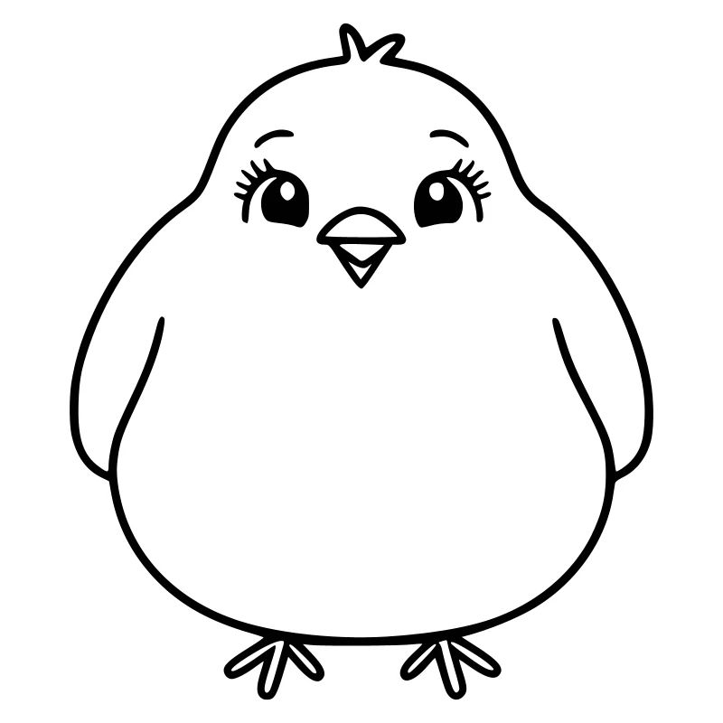 Chubby bird as vector illustration