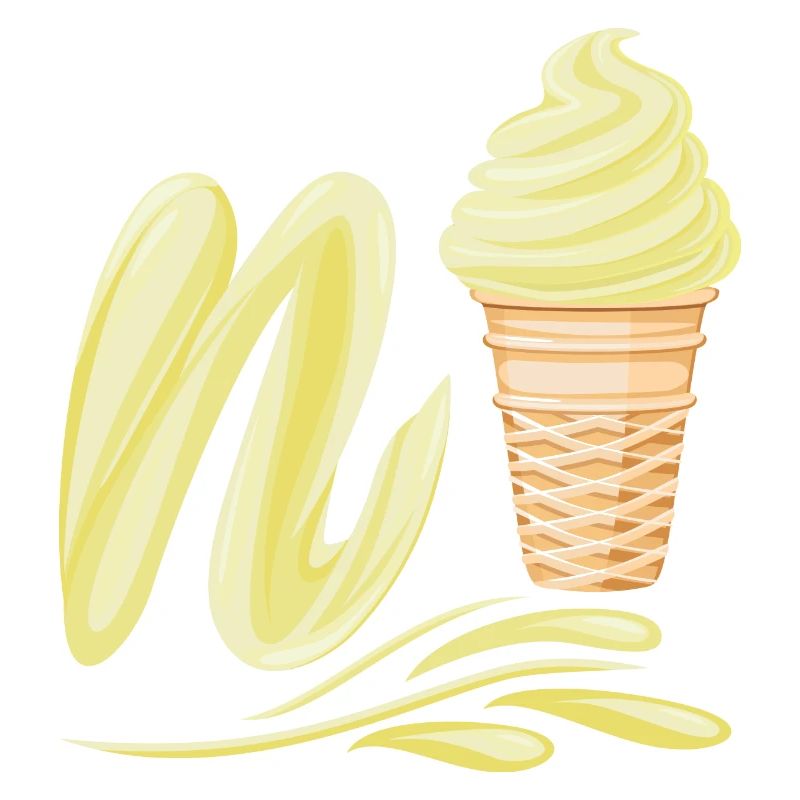 N'ice Softeis-Emoji mit Buchstaben N Vanille