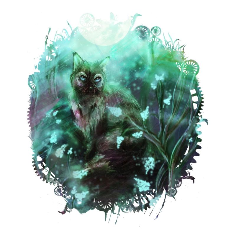 Chat dans la forêt magique