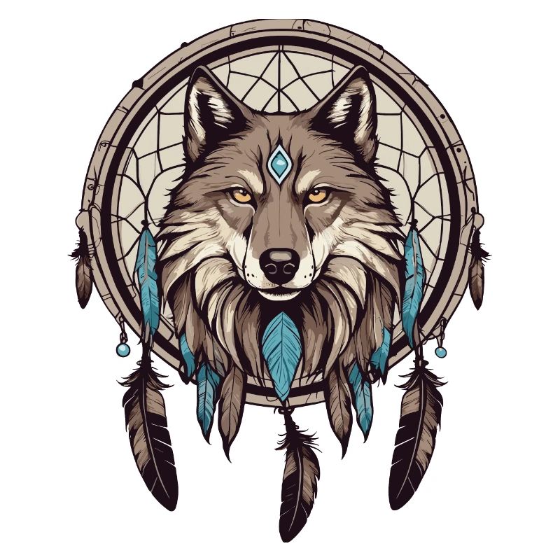 Traumfänger mit Wolf
