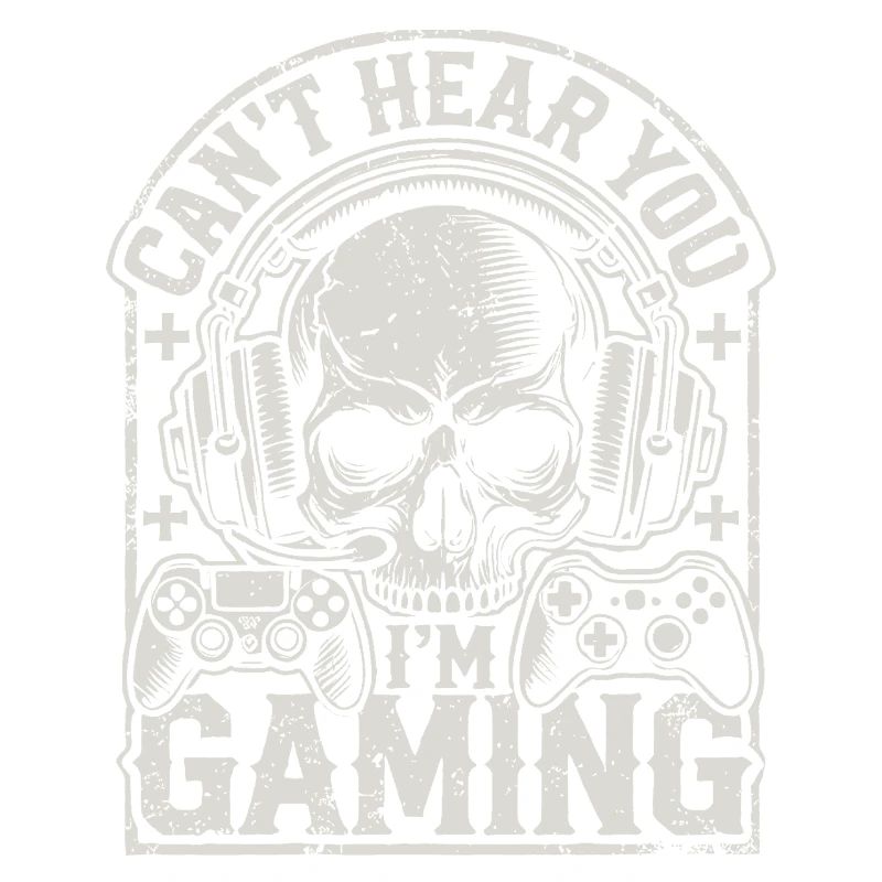 Gaming skull with headset and controllers
