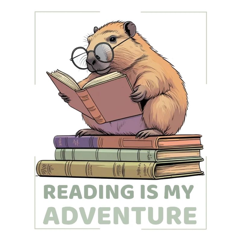 Capybara en lisant -Aventure de lecture