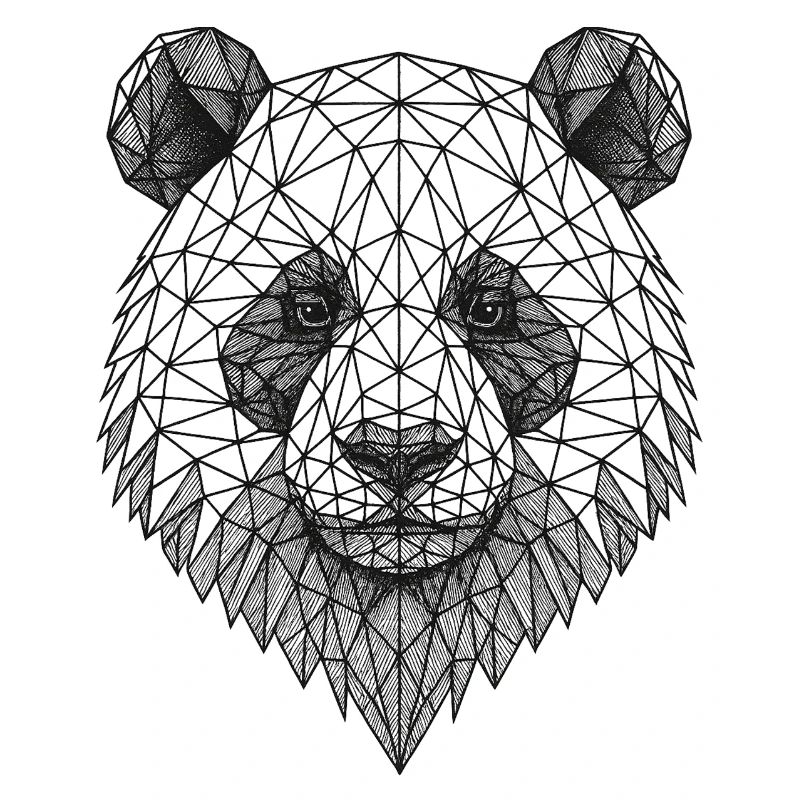 Geometric Panda Grid Art