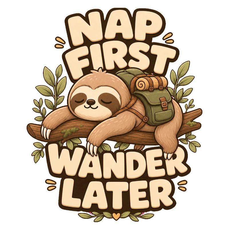 Nap First Wander Later Sloth
