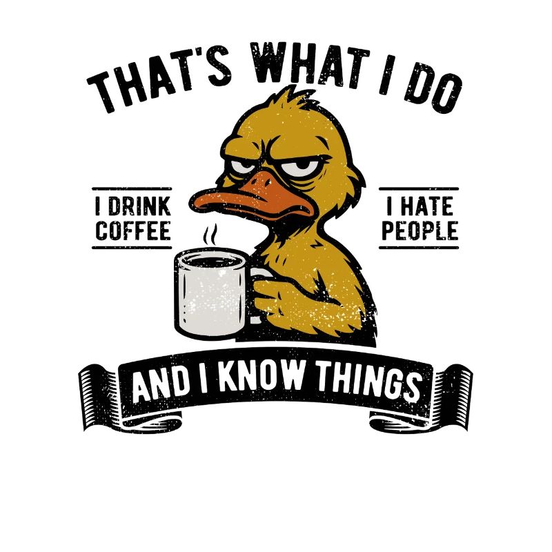 I drink coffee, I hate people and I know things