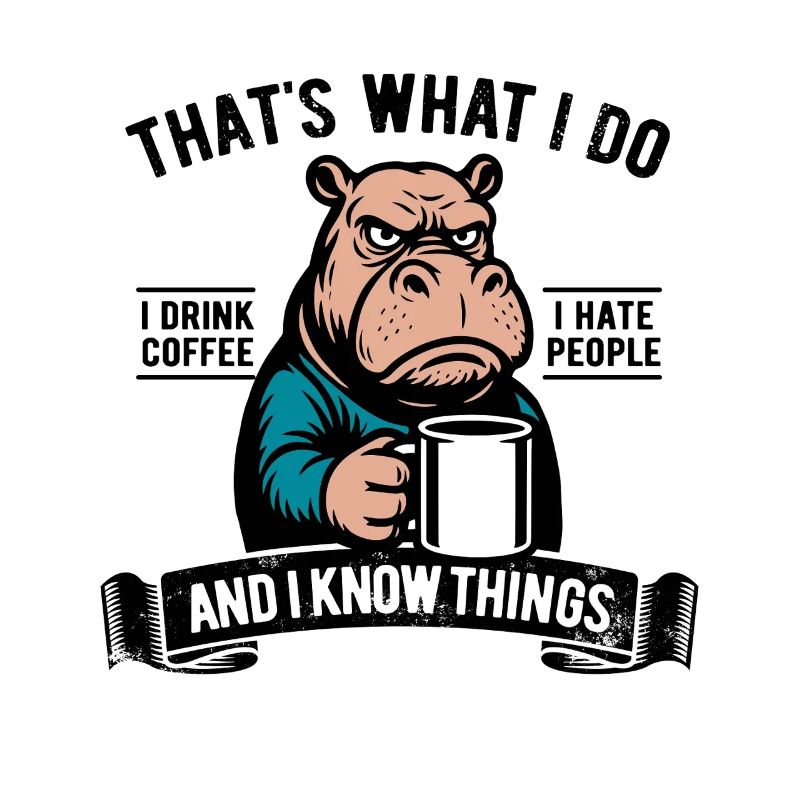 I drink coffee, I hate people and I know things