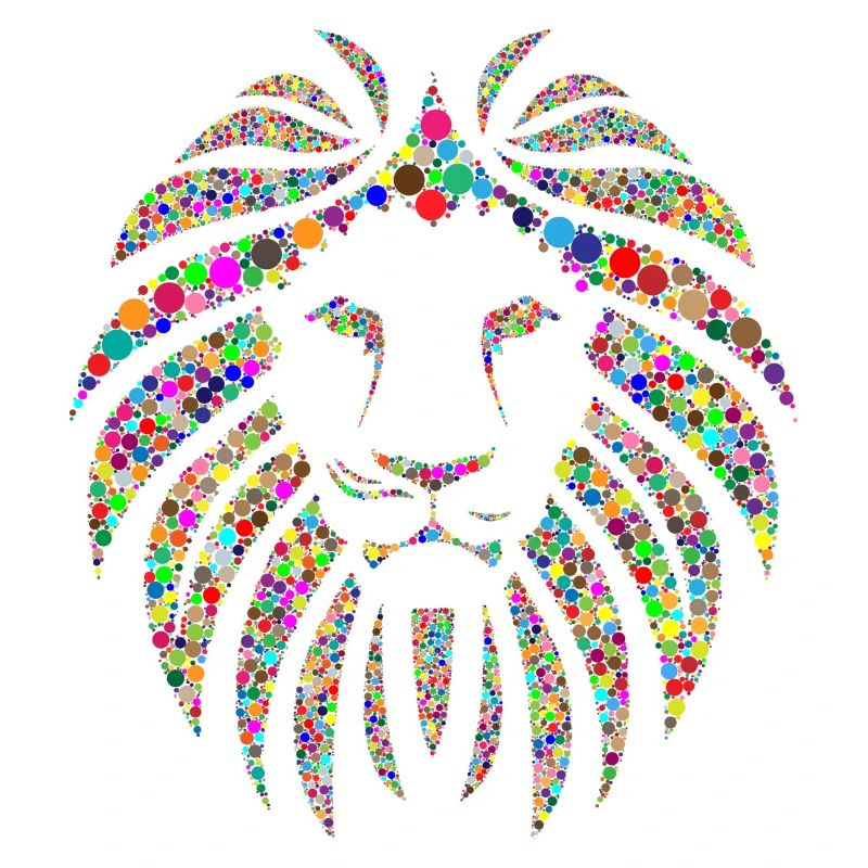 Löwe Regenbogen Geometrisch Geschenk