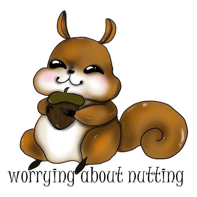 Cuddly squirrel with nut