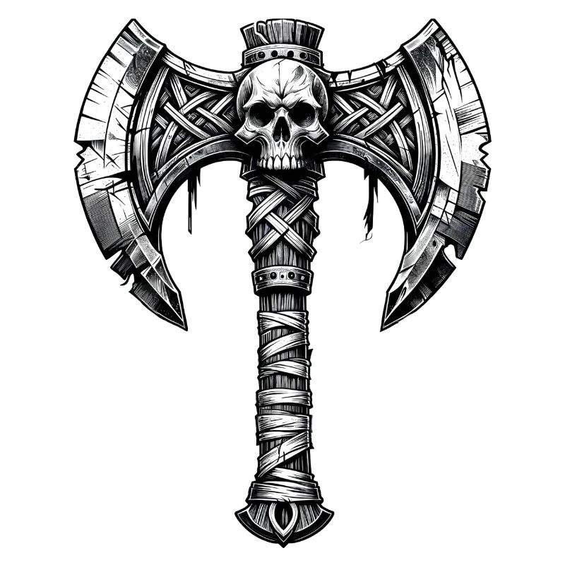 Axtwerfen Axt Totenkopf Design
