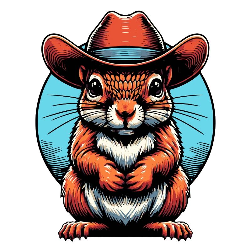 Cowboy Squirrel Graphic