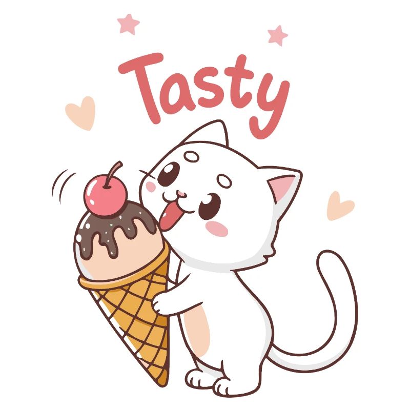 Leckere Eiscreme-Gourmetkatze