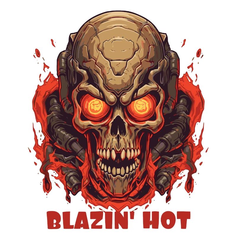 Flaming Hot Fire Skull Skull