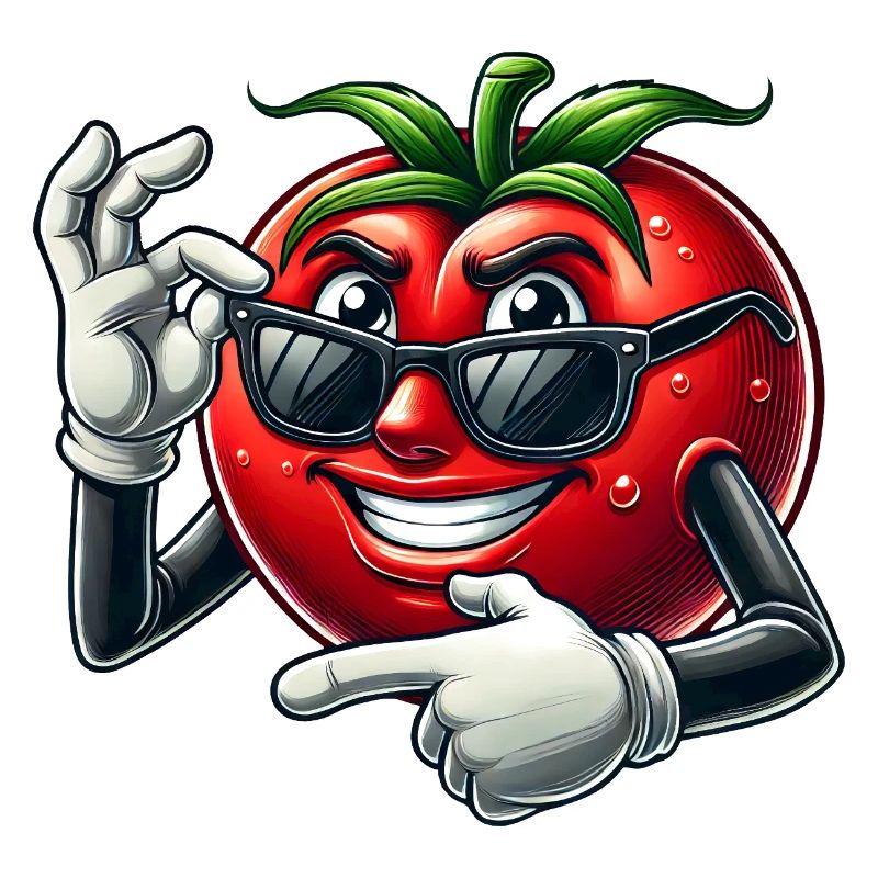 Cool Tomato Sunglasses Cartoon Veggie Fun