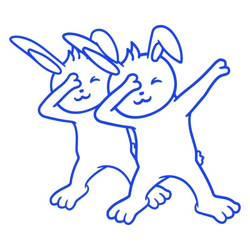 2 Hasen Dabbing Dab Dance Pose Tanzen Freunde Team