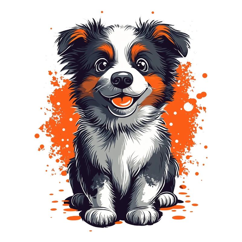 Berger Australien Chiot Drôle Chiens Aussie